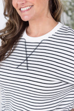 Lola Striped Thermal Top - White