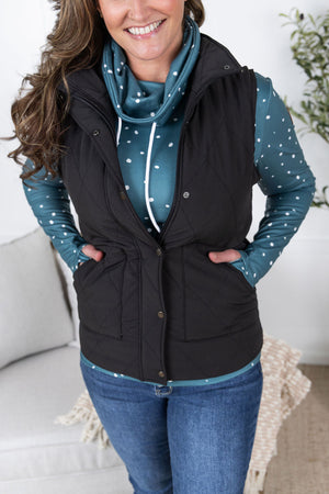 Remy Zip Up Vest - Black