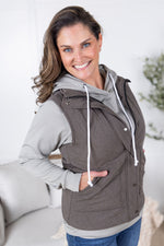 Remy Zip Up Vest - Charcoal