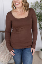 Alyssa Long Sleeve Top - Brown