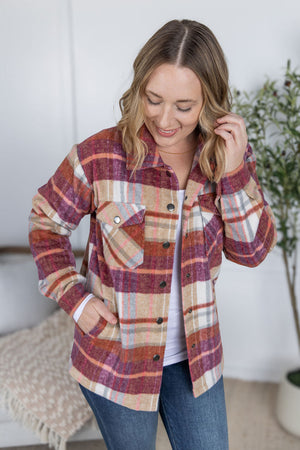 Norah Plaid Shacket - Sunset Plaid