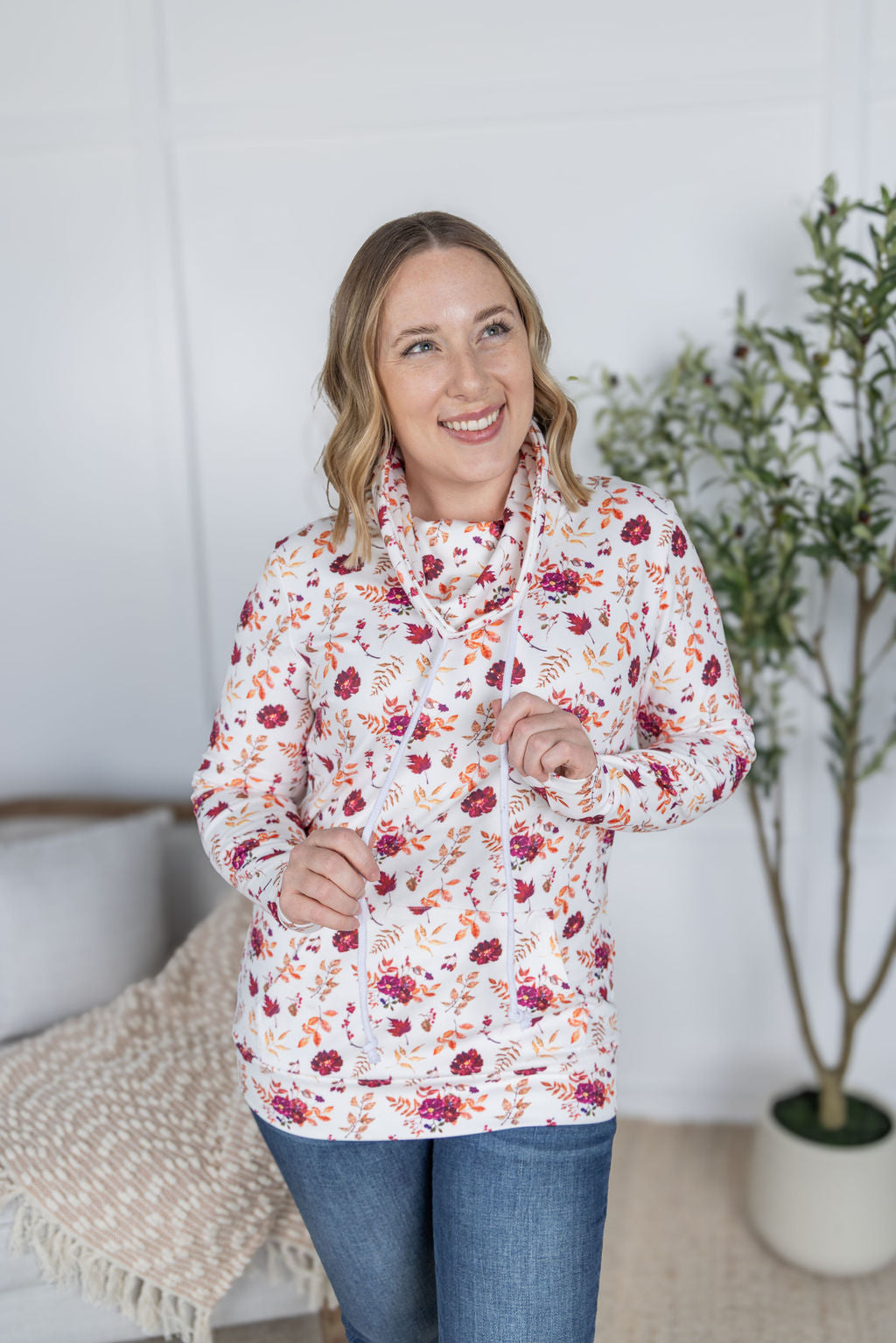 Soft Funnel Neck - Autumn Floral