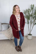 Madison Cozy Cardigan - Burgundy