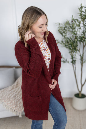 Madison Cozy Cardigan - Burgundy
