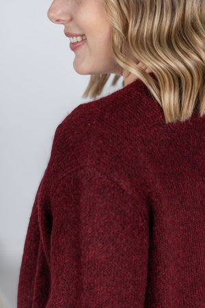 Madison Cozy Cardigan - Burgundy