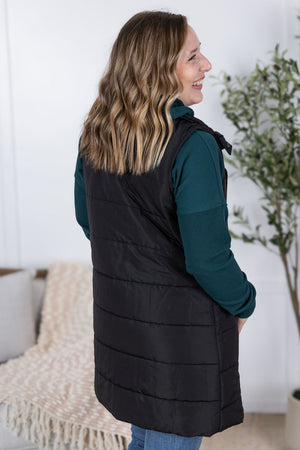 Harlow Long Vest - Black