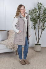 Harlow Long Vest - Latte