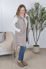 Harlow Long Vest - Latte
