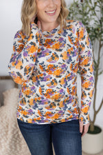 Blair Long Sleeve Top - Autumn Purple Abstract