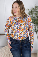 Blair Long Sleeve Top - Autumn Purple Abstract