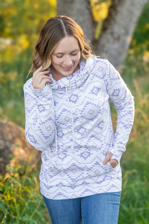 Ashley Hoodie - White Geometric