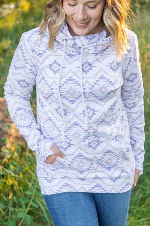 Ashley Hoodie - White Geometric