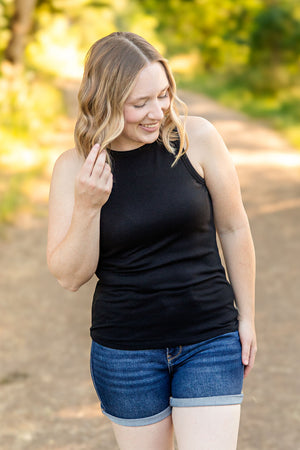 Tara Ribbed Tank - Black