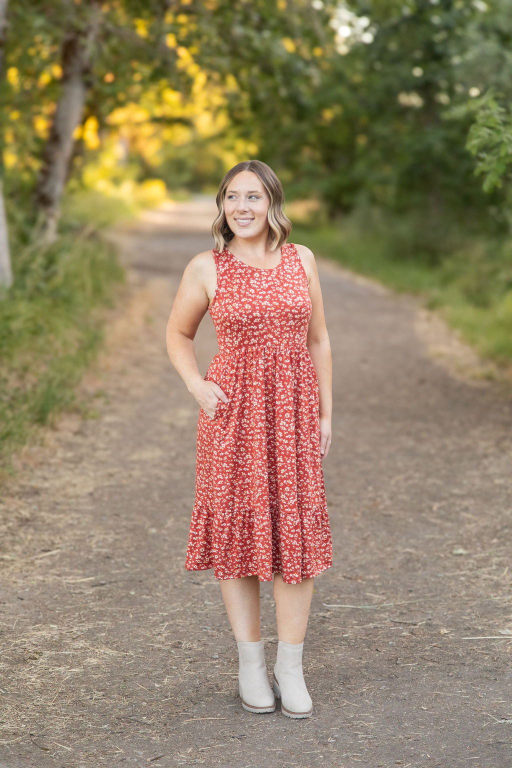 Bailey Dress - Rust Floral