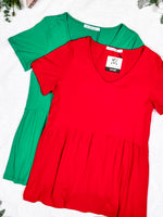 Sarah Ruffle Short Sleeve - Green