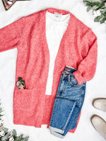 Madison Cozy Cardigan - Cherry Blush