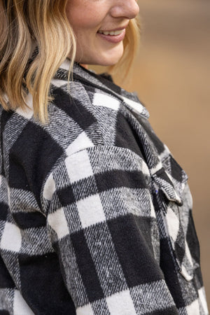 Norah Plaid Shacket - Classic Black and White