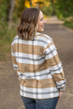 IN STOCK Norah Plaid Shacket - Camel and Grey