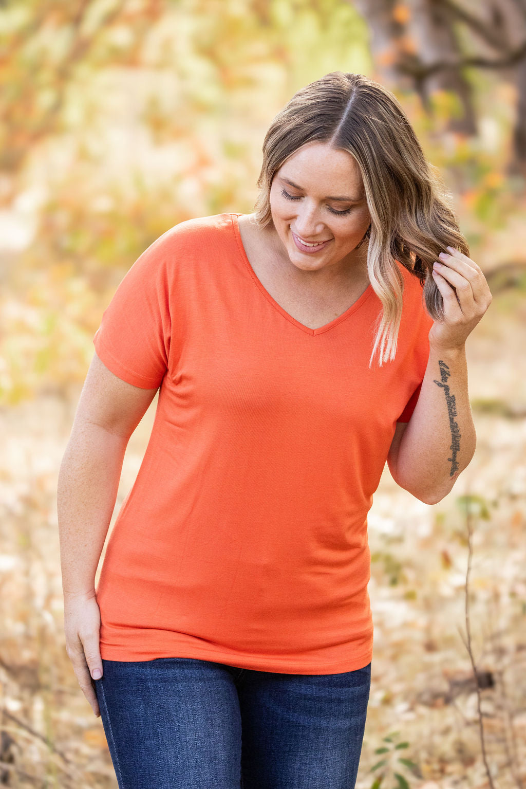 Chloe Cozy Tee - Pumpkin