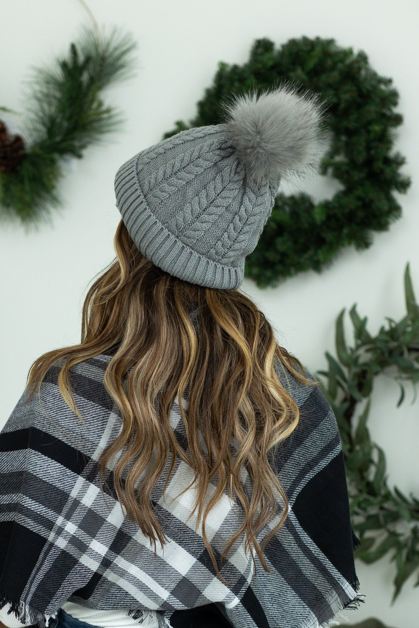 Bella Braid Beanie - Grey