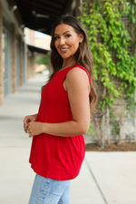 Renee Ruffle Tank - Red