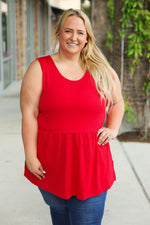 Renee Ruffle Tank - Red