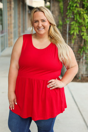 Renee Ruffle Tank - Red