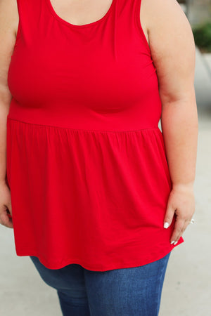 Renee Ruffle Tank - Red