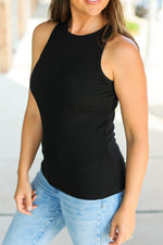 Tara Ribbed Tank - Black