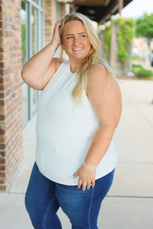 Tara Ribbed Tank - White