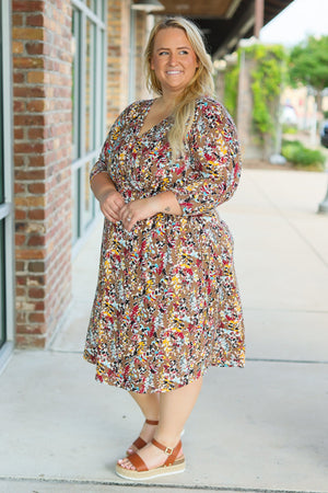 Taylor Dress - Mocha Floral