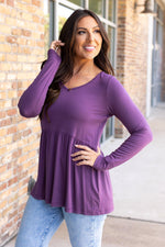 Long Sleeve Sarah Ruffle - Purple