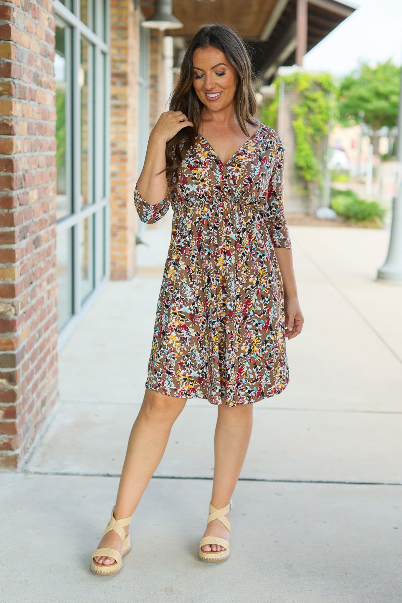 Taylor Dress - Mocha Floral