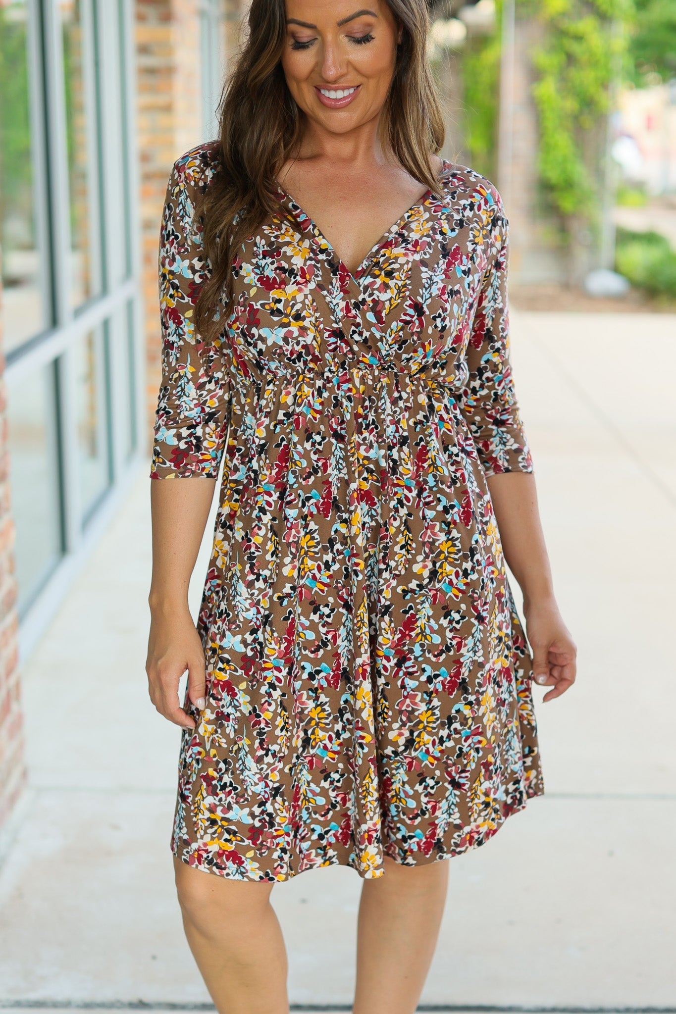 Taylor Dress - Mocha Floral