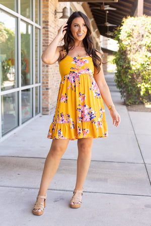 Rory Ruffle Dress - Golden Floral