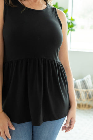 Renee Ruffle Tank - Black