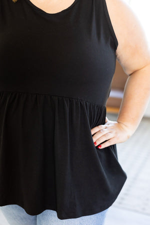 Renee Ruffle Tank - Black