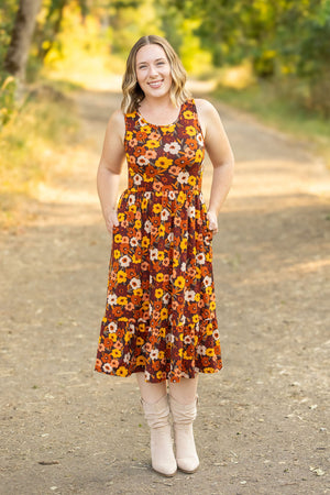 Bailey Dress - Brown Fall Floral