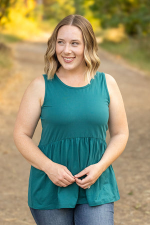 Renee Ruffle Tank - Teal