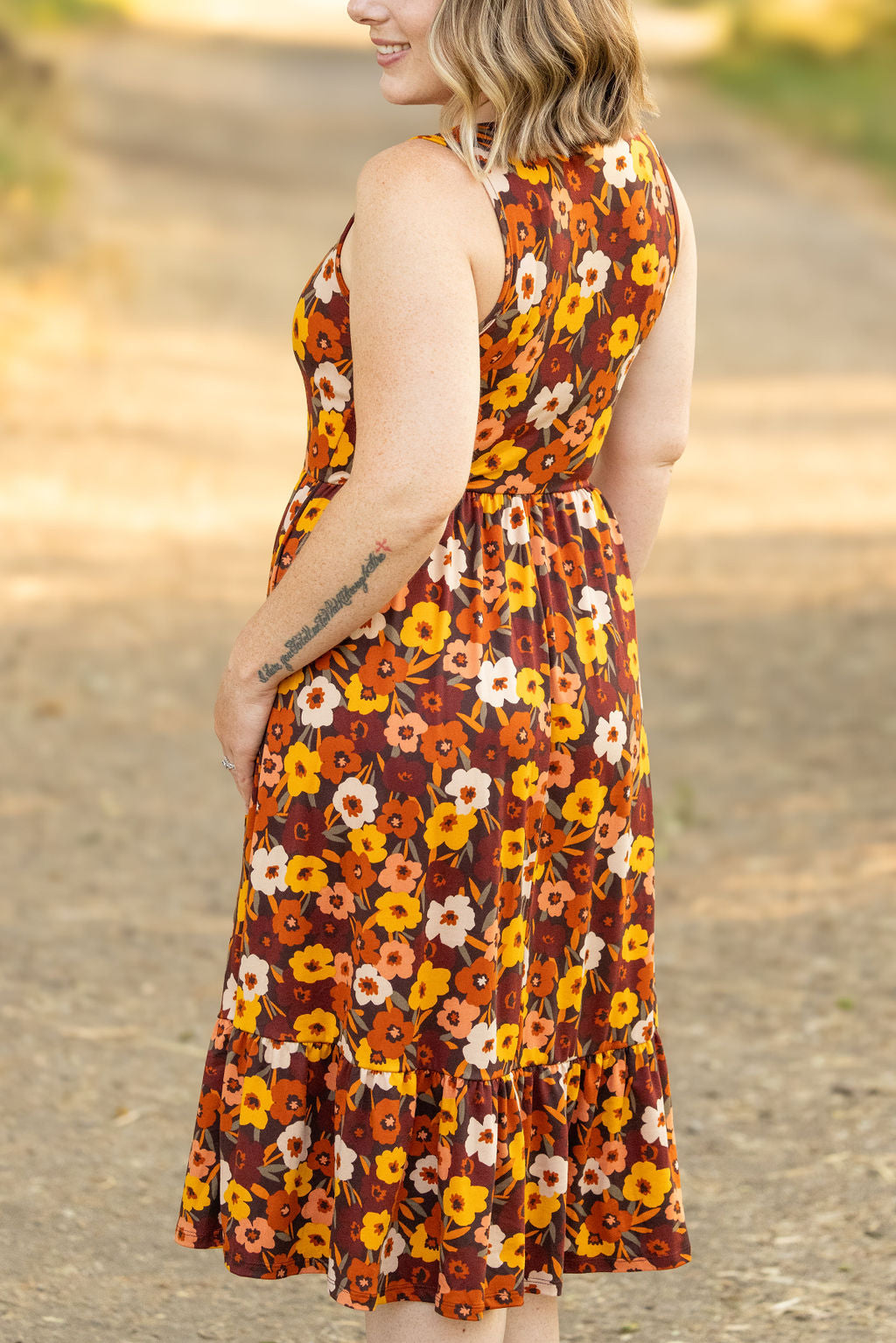 Bailey Dress - Brown Fall Floral