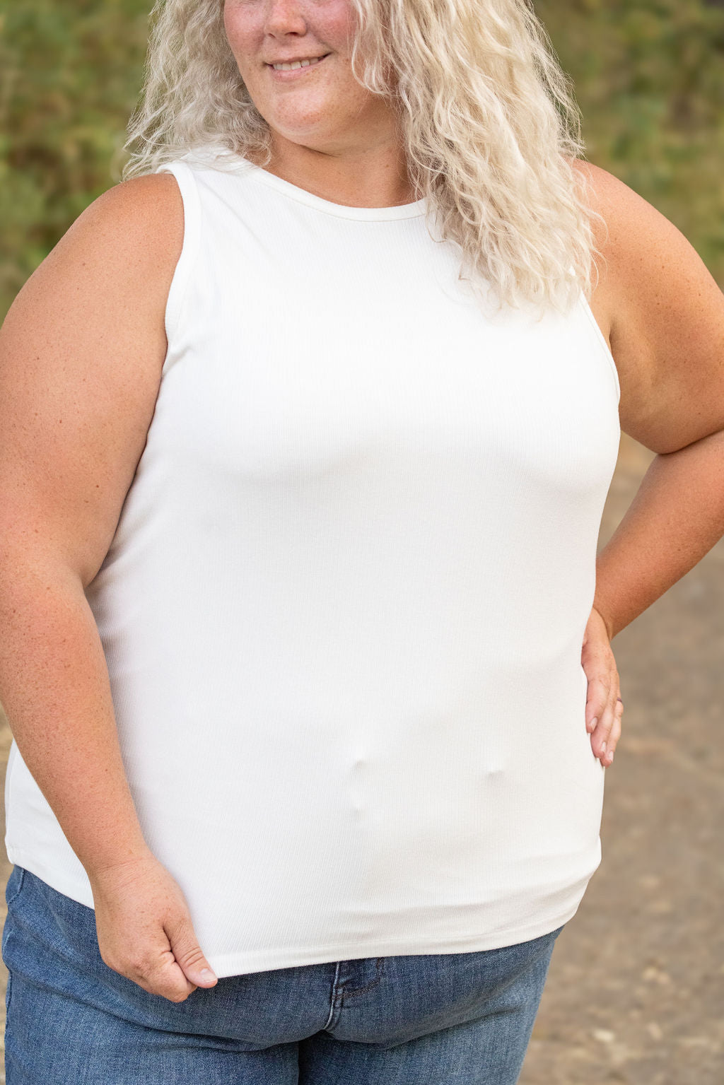 Tara Ribbed Tank - White