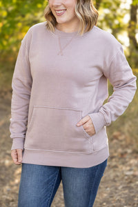 Vintage Wash Pocket Pullover - Blush Pebble