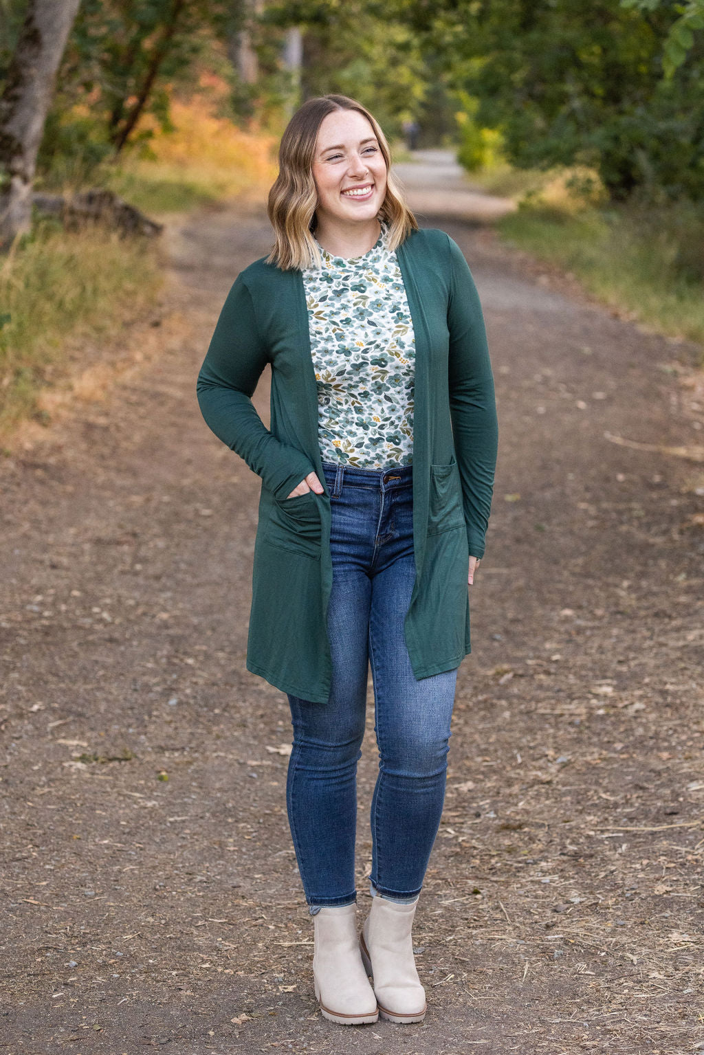 Blair Long Sleeve Top - Green Floral