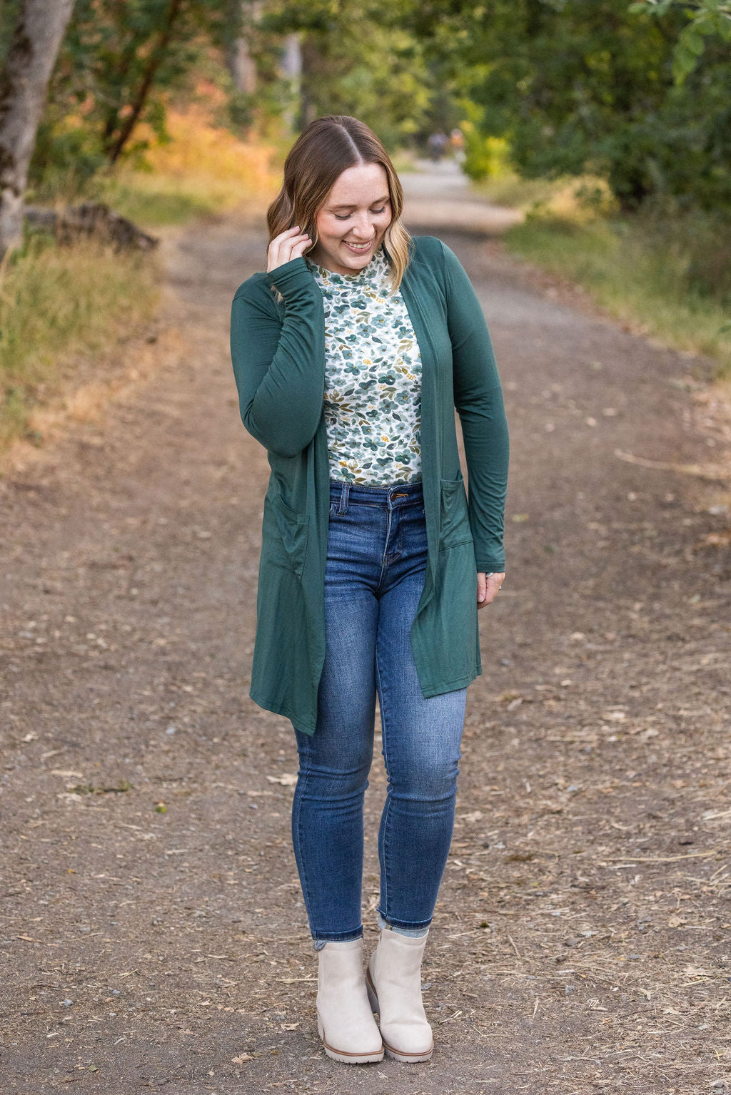 Blair Long Sleeve Top - Green Floral