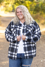 Norah Plaid Shacket - Classic Black and White