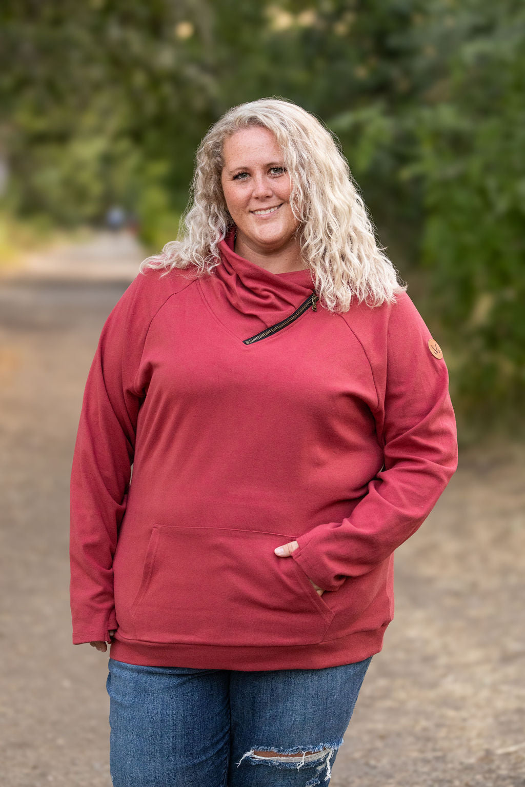 Classic Zoey ZipCowl Sweatshirt - Brick