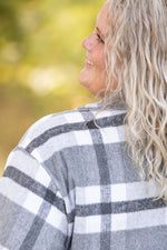 Norah Plaid Shacket - Classic Grey and White