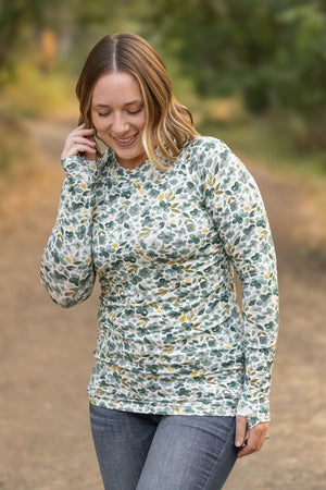 Blair Long Sleeve Top - Green Floral