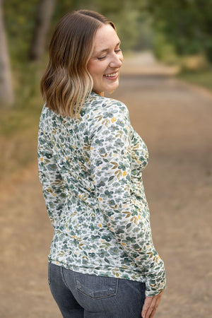 Blair Long Sleeve Top - Green Floral