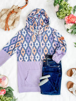 Hailey Pullover Hoodie - Lavender and Dark Geometric MM EXCLUSIVE